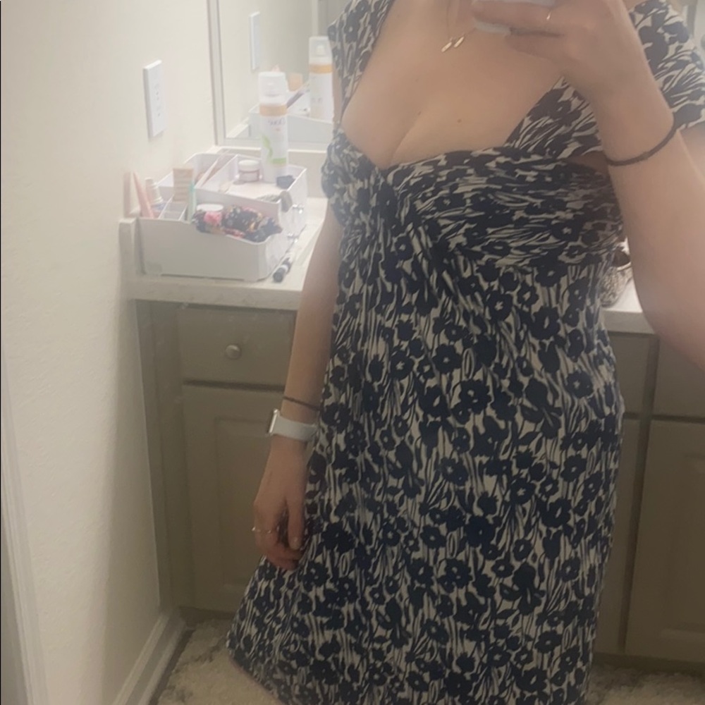 BCBG Max Azria blue and white dress